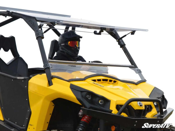 Can-am commander scratch resistant flip windshield