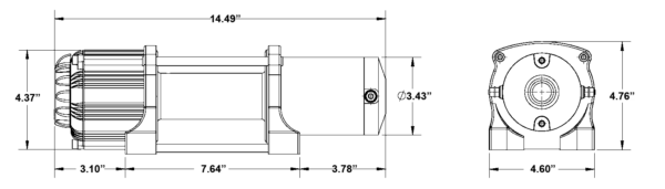 4500 Lb. UTV-ATV Winch diagram