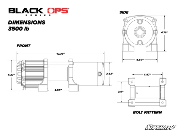 3500 Lb. UTV-ATV Winch Diagram